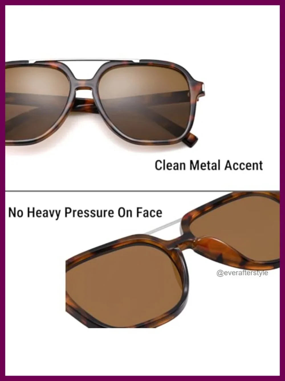 Oversized Retro Square Aviator Sunglasses UV400 Protection Unisex